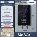 6001W Instant Electric Water Heater Shower Tankless On Demand Hot Water 220V LED Digital Display Automatic Temperature Control