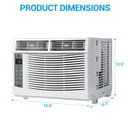 6000 BTU Window Air Conditioner, Smart WiFi AC Unit with Remote Control & Digital Display, Quiet Cooling for Small Rooms up to 250 Sq. Ft., Dehumidifier & Fan Modes, Easy Installation, White