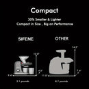 SiFENE Cold Press Juicer - Slow Masticating, High Yield for Fruits & Veggies, Dual-Mouth, Anti-Clog, Easy Clean, BPA-Free, Gray