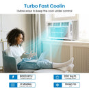 6000 BTU Window Air Conditioner, Smart WiFi AC Unit with Remote Control & Digital Display, Quiet Cooling for Small Rooms up to 250 Sq. Ft., Dehumidifier & Fan Modes, Easy Installation, White