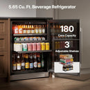 Beverage Refrigerator 24 Inch, 180 Cans Mini Fridge with Double Glass Door, Built-in or Freestanding Drink Cooler with, Custom