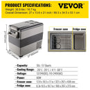 VEVOR  35L 45L 55L Car Refrigerator Mini Fridge Freezer Portable Compressor Cooler 12/24V DC 110-240V Ice Box for Camping