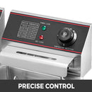 SucceBuy 12L  5000W Electric Deep Fryers Dual Tanks with Dual Basket & Lid Double Deep Fat Fryer Adjustable Temperature Control