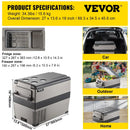 VEVOR  35L 45L 55L Car Refrigerator Mini Fridge Freezer Portable Compressor Cooler 12/24V DC 110-240V Ice Box for Camping