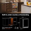 Beverage Refrigerator 24 Inch, 180 Cans Mini Fridge with Double Glass Door, Built-in or Freestanding Drink Cooler with, Custom