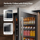 Beverage Refrigerator 24 Inch, 180 Cans Mini Fridge with Double Glass Door, Built-in or Freestanding Drink Cooler with, Custom